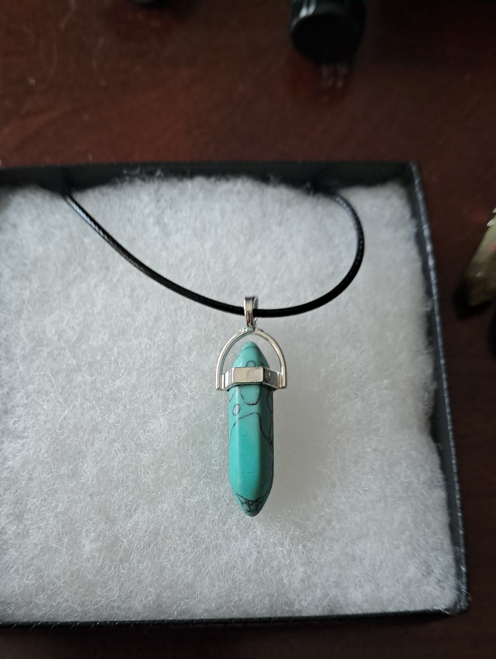 Turquoise Stone Pendant Necklace - Women's Jewelry Handmade